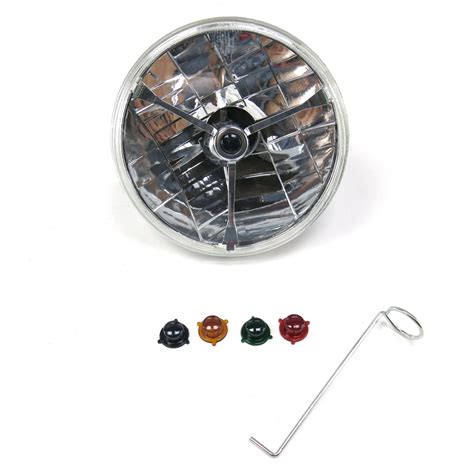 Inch Round Halogen Semi Sealed H Crystal Clear Amber Headlight