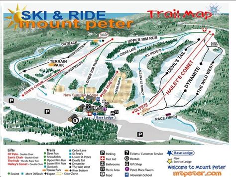 Mt Peter Ski Area Trail Map • Piste Map • Panoramic Mountain Map