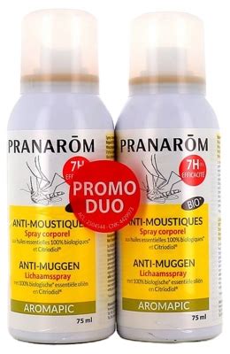 Pranarôm Aromapic Spray Corporel Anti Moustiques Bio Duo 75 ml