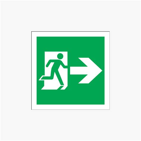 Running Man Arrow Right Down 150x150mm Signs Safety Sign Uk