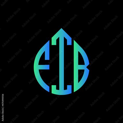 FIB letter logo design on black background. FIB circle letter logo ...