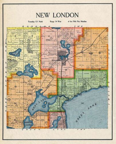 New London Township Kandiyohi County Minnesota Rare Color