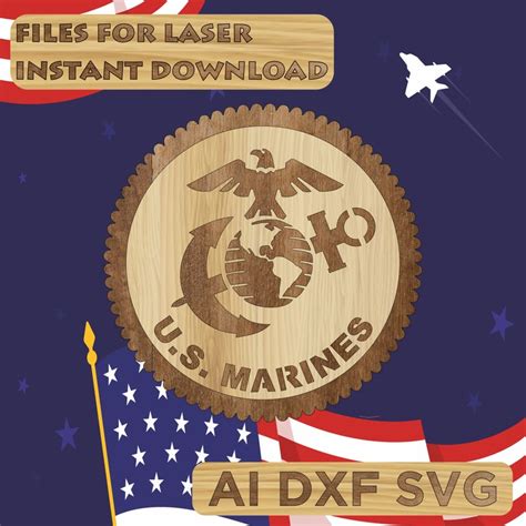 Us Marines Military Svg Laser Cut Scroll Saw Fret Saw Cricut And Silhouette Etsy