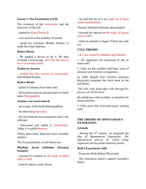 General Biology 1 Lesson 1 The Foundation Of Life Studocu