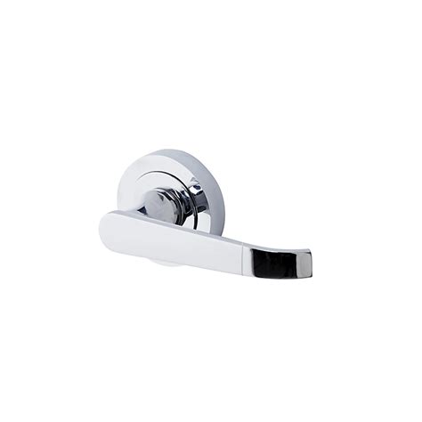 Colours Arsk Polished Chrome Effect Steel Straight Latch Push On Rose Door Handle L101mm Diy