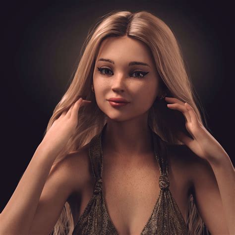 Ann Portraits 3d Render Digital Art By Jakonoid