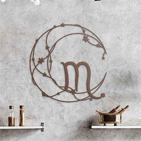 Scorpio Moon Metal Wall Art Scorpio Wall Decor Scorpio Etsy