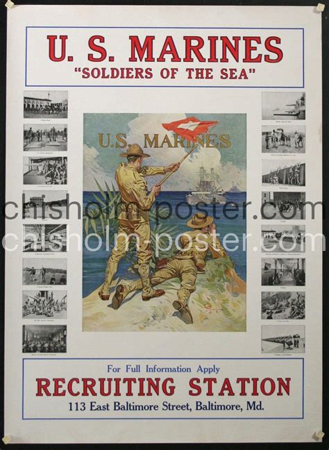 Us Marines Soldiers Of The Sea 8 Original Vintage Poster