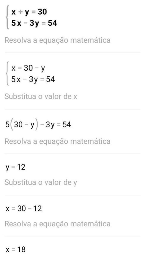 Resolva os sistemas abaixo utilize o método que preferir A x y