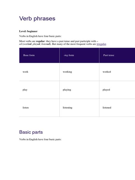 Verb Phrases | PDF