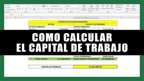 C Mo Calcular El Capital De Trabajo De Una Empresa Con El Estado De