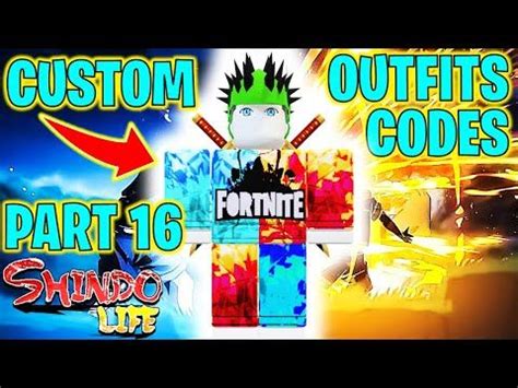 Shindo Life Custom Outfits Codes Part In Coding Custom