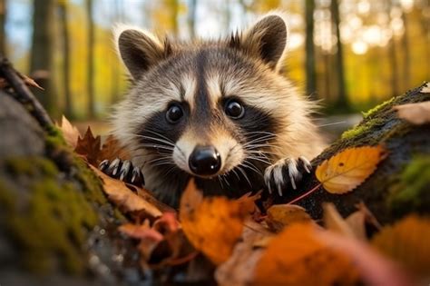 Premium AI Image | Wildlife Wonders Raccoons in their Natural Habitat A ...