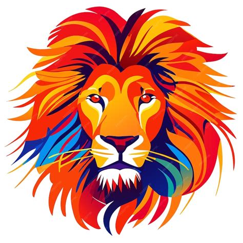 Premium Vector | Lion head abstract colorful illustration vector