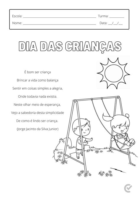 Atividades Para O Dia Das Crian As