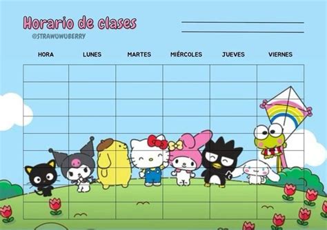 10 Plantillas De Horario Escolar De Hello Kitty Listas Para Imprimir Y