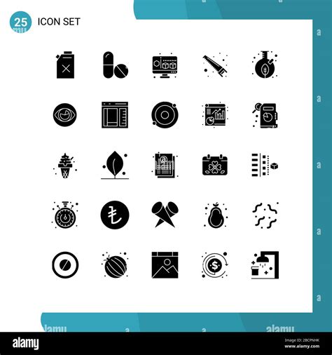 Groupe De Symboles Et Symboles De Glyphes Solides Pour Les L Ments