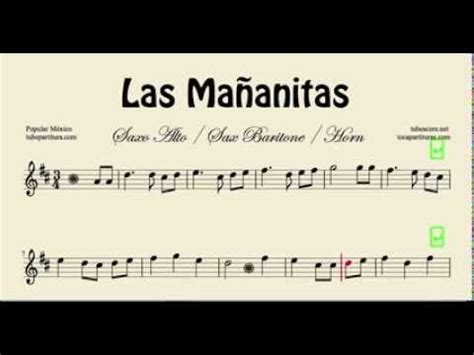 Las Ma Anitas Partitura De Saxo Alto Bar Tono Saxof N Y Trompa O Corno