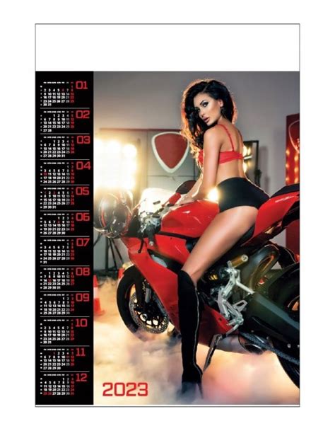 dziewczyna ścigacz moto hot girl B1 kalendarz 2023 12579965768 oficjalne archiwum Allegro