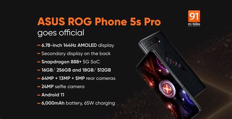 ASUS ROG Phone 5s, 5s Pro launched with Snapdragon 888 Plus chipset ...