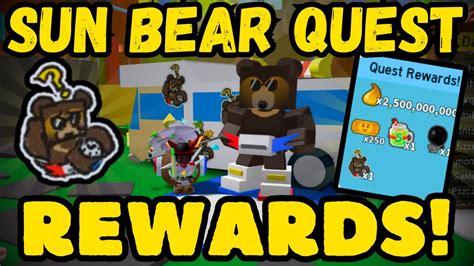 All New 6 Sun Bear Quests Completed Quest Rewards Bee Swarm