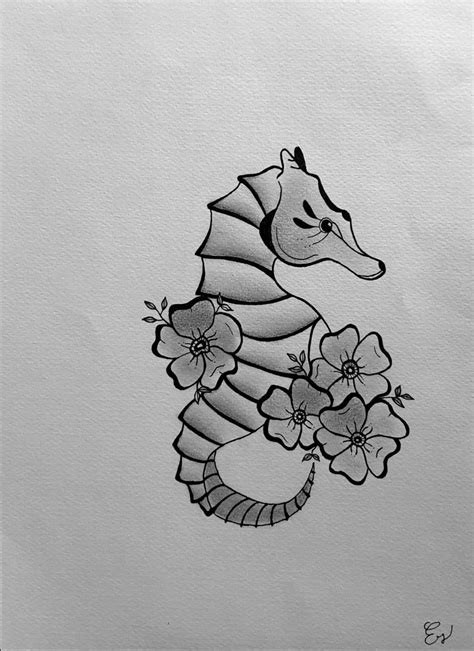 Dessin Hippocampe Au Crayon Dessin Hippocampe Dessin Hippocampe