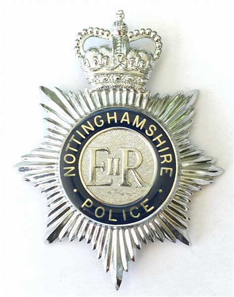 Nottinghamshire Police Helmet Badge Time Militaria