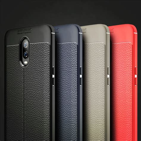 Phone Case For Oneplus 6t Case Luxury TPU Silicone Imitation Leather