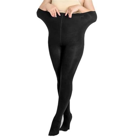 Collants Semi Opaques Oversize Plus De Velours Couleur Unie Bas