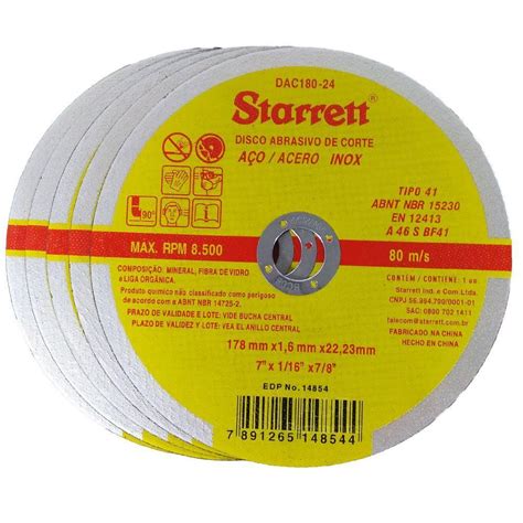 DISCO DE CORTE 7 X 1 6 STARRETT Na Macripar