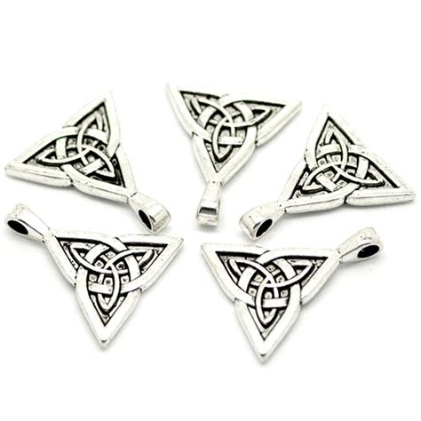 Pendants Silver Tone Knot Triquetra Metal Jewelry Diy Findings Charms