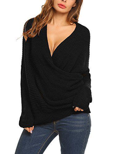 Zeagoo Womens Gray Criss Cross Wrap Front V Neck Long Sleeve Knit