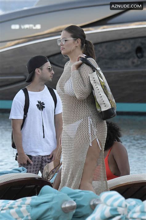 Ashley Graham Sexy On The Beach In A White Bikini AZNude