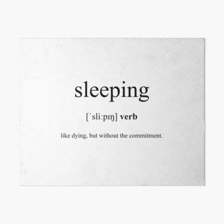 "Sleeping Definition | Dictionary Collection" Art Board Print for Sale ...