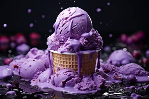 Premium Photo | Delicious purple ice cream