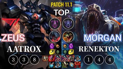 T Zeus Aatrox Vs Hle Morgan Renekton Top Kr Patch Youtube