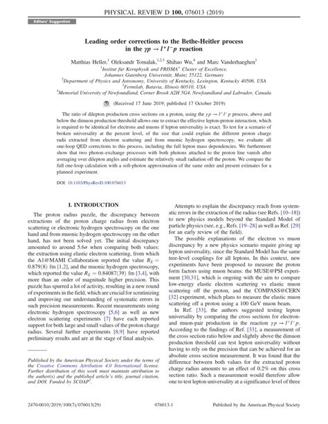 PDF Leading order corrections to the Bethe Heitler process in the γ p