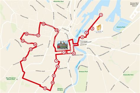 Hop-on / Hop-off Route Map - Belfast City Sightseeing