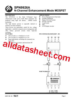 SPN9926A Datasheet(PDF) - SYNC POWER Crop.