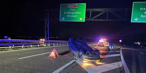 Mörschwil SG Auto überschlägt sich bei Unfall auf der Autobahn A1