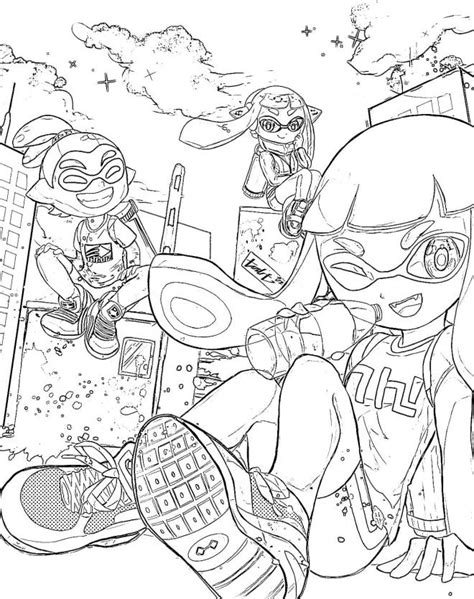 Coloriage Splatoon Filles S Amusent Dessin Gratuit Imprimer