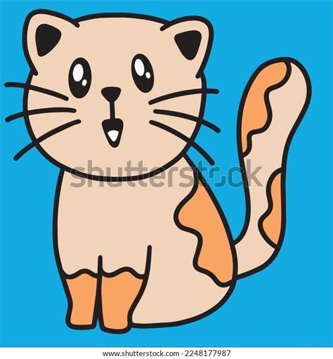 Cute Cat Vector Graphics Clipart Stock Vector (Royalty Free) 2248177987 ...