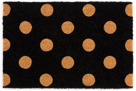 Rugs And More Premium Coir Doormat Polka Dot Design 40 X 60cm Robust