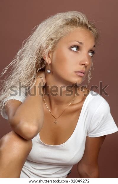 Beautiful Sexual Girl Blonde Short Shorts Stock Photo 82049272 Shutterstock