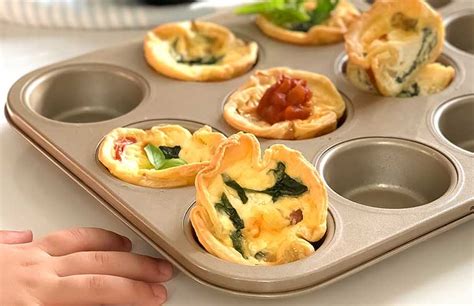 Mini Spinach Cherry Tomato And Ricotta Quiches