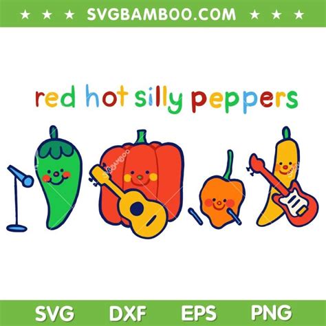 Red Hot Silly Peppers Band Svg Png