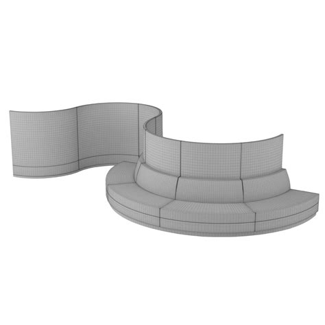 Office Curved Modular Sofa System 3d Model Cgtrader