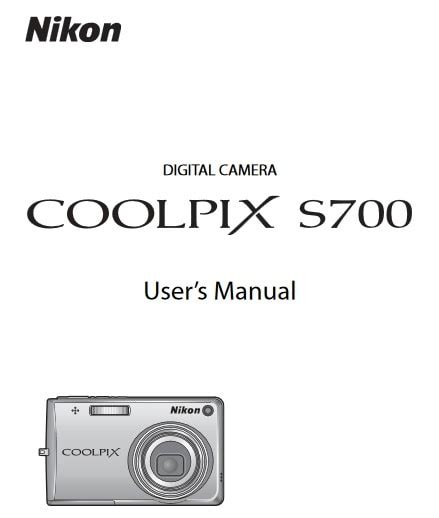 Nikon Coolpix S700 Manual - FREE Download User Guide PDF