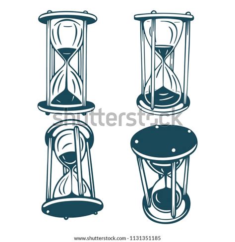 Hourglass Hourglass Hand Drawn Illustrations Set Hourglass Sketch