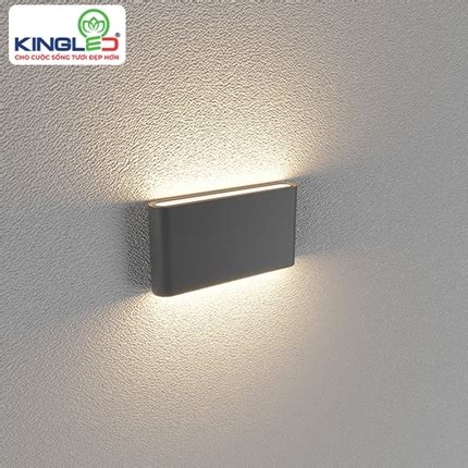 ĐÈN LED GẮN TƯỜNG NGOÀI TRỜI 12W Kingled LWA8011 M BK